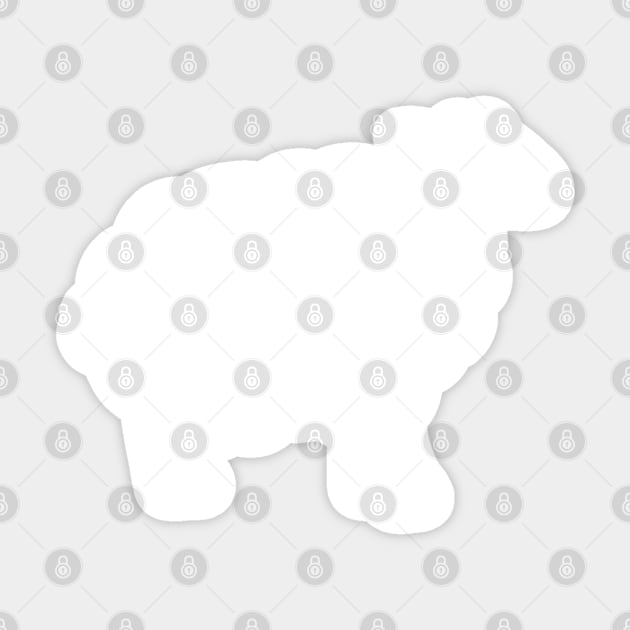 Sheep Silhouette Pattern in White and Grey Sticker by OneThreeSix